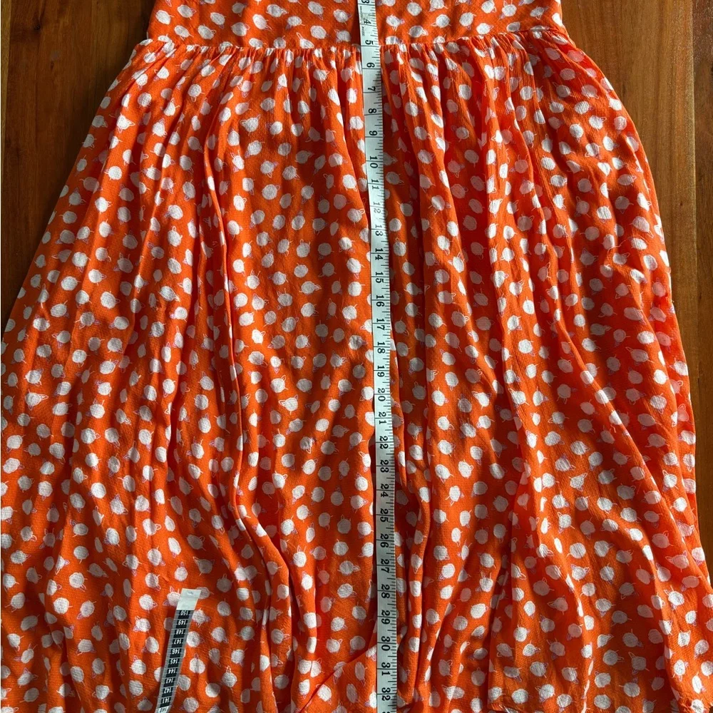 Anthropologie Vibrant Red Floral Midi Skirt - Picture 6 of 10